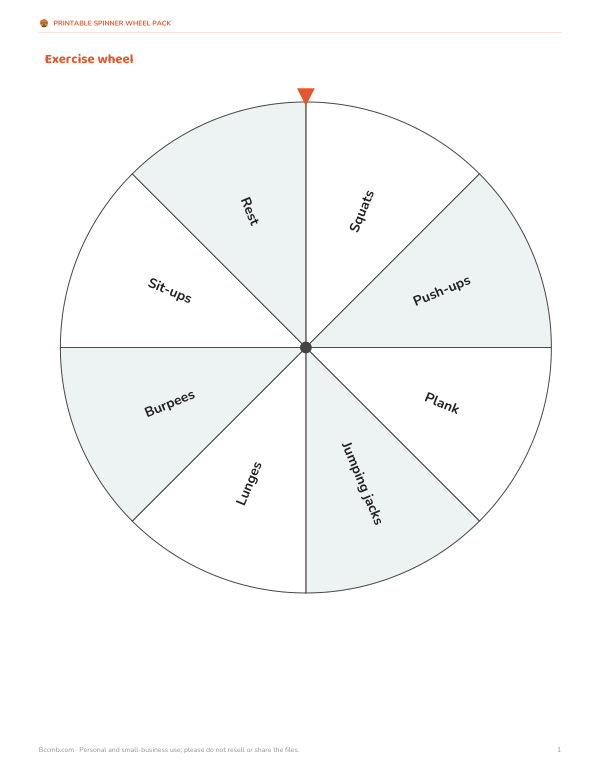 Preview of Printable Labelled Activity Wheels